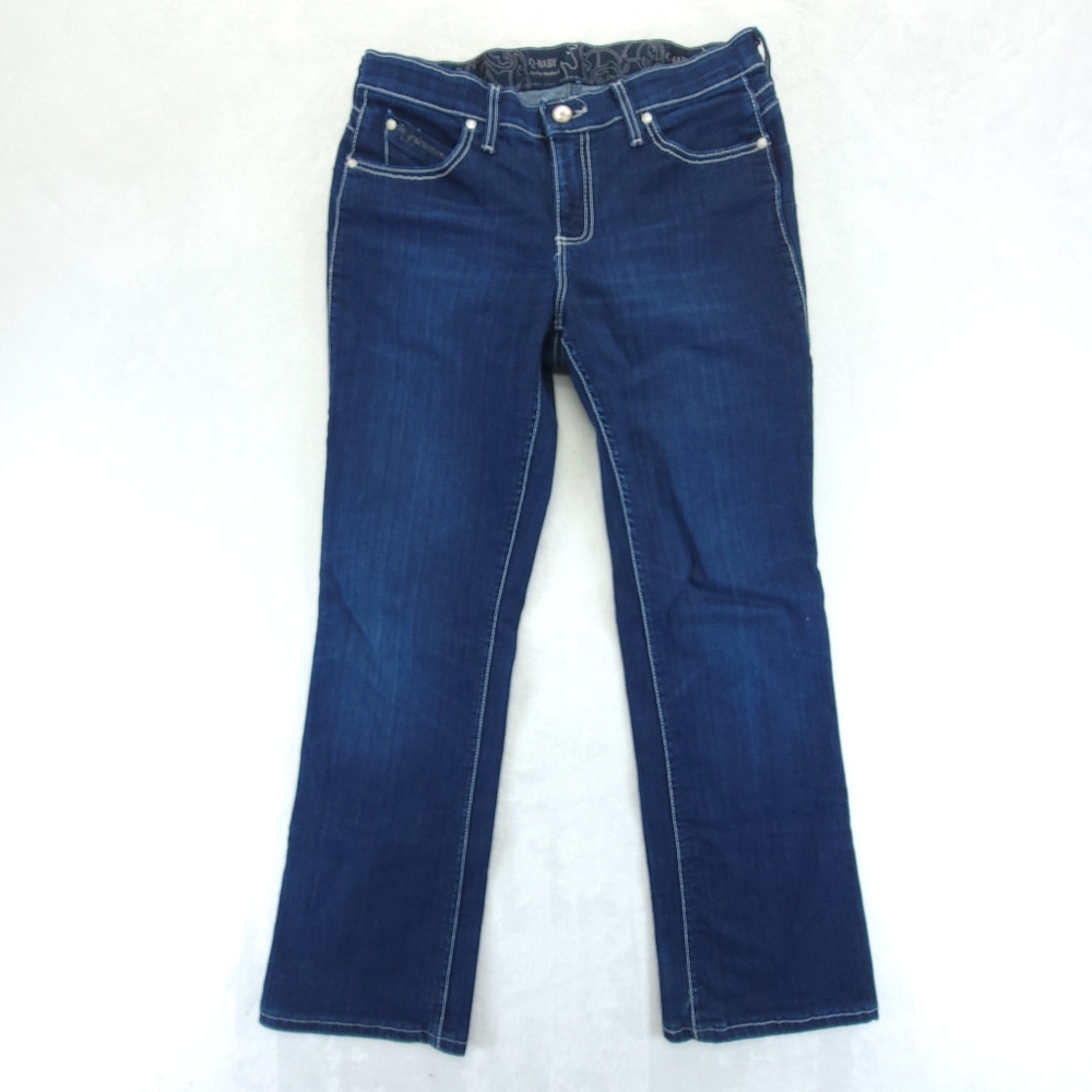 Wrangler Q-BABY Women's Jeans No Gap Waist Band Size 7/8x30 Actual Inseam 27.5"